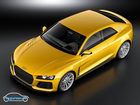Audi Sport quattro concept - 560 PS leistet dabei der 4.0 TFSI V8 - zwischen Getriebe und Benziner steckt dann zusätzlich ein 110 kW Elektromotor mit 400 Nm.