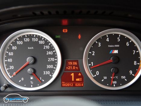 BMW M6, Instrumente, Tacho, Drehzahlmesser