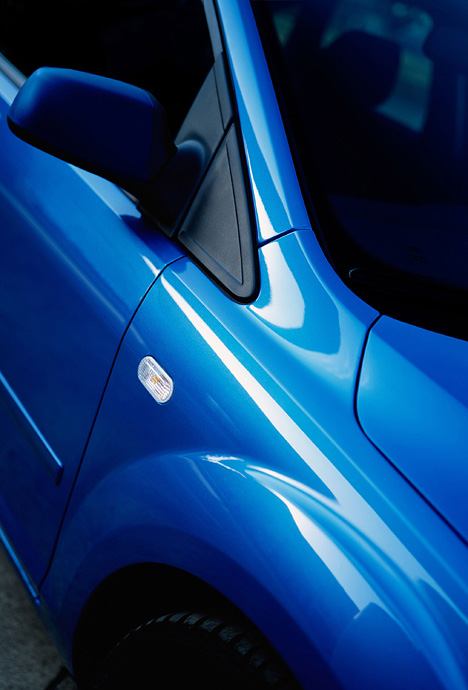 Ford Focus - Detail in blue: Außenspiegel