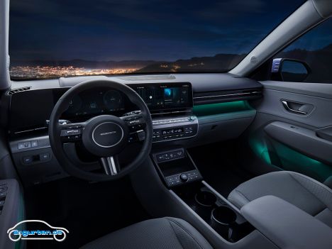 Der neue Hyundai Kona (2023) - Innenraum mit Ambientebeleuchtung