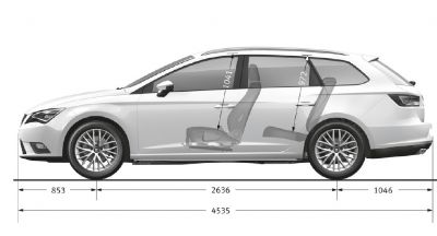 Seat Leon ST 2014 (5F) - Abmessungen & Technische Daten - Länge, Breite,  Höhe, Gepäckraumvolumen
