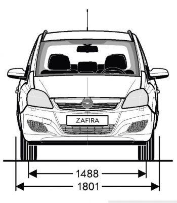 Opel Zafira B, Technische Daten, Verbrauch, Maße