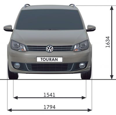 VW Touran - Abmessungen & Technische Daten - Länge, Breite, Höhe,  Gepäckraumvolumen