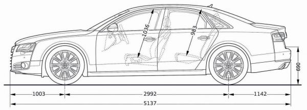 Audi A8 Abmessungen amp Technische Daten L 228 nge Breite H 246 he Gep 228 ckraumvolumen