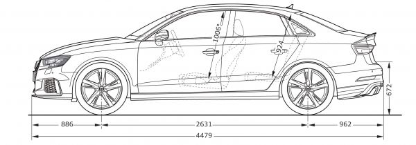 Audi RS 3 Sportback - Abmessungen & Technische Daten - Länge