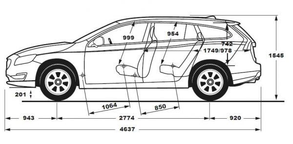 Volvo s60 размеры