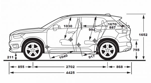 Volvo XC40 - Abmessungen & Technische Daten - Länge, Breite, Höhe