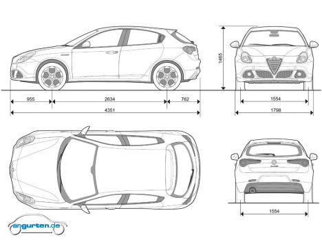 Alfa Romeo Guilietta - Abmessungen