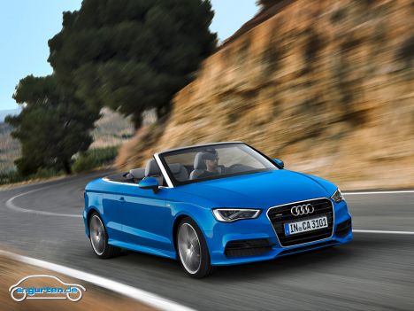 Audi A3 Cabrio - Zum Start gibt es zwei TFSI-Motoren mit 1.4 Litern Hubraum (140 PS) und mit 1.8 Litern (180 PS). Auch einen Diesel (2.0 TDI) mit 150 PS bietet Audi an.