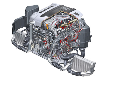 Audi A8, Schnittzeichnung Motor