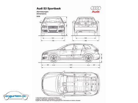 Audi S3 - Abmessungen