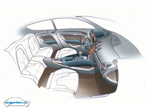 Audi Shooting Brake, Designskizze Interieur