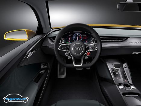 Audi Sport quattro concept - Im Innenraum ist alles reduziert. Kein störendes Display oder ähnliches. Eigentlich auch mal angenehm.