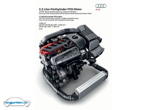 Der Motor leistet 340 PS und bietet bei einem Hubraum von 2,48 Litern ein sattes Drehmoment von 450 Nm. 