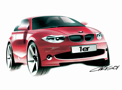 Designskizze der BMW 1er Reihe