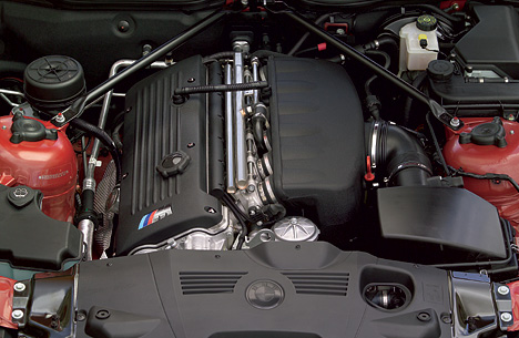 Der BMW Z4 Roadster (Motorraum der M Version).