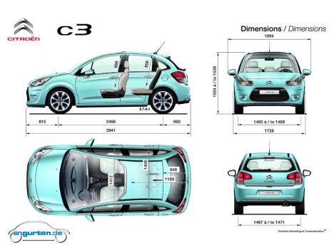 Citroen C3 - Abmessungen