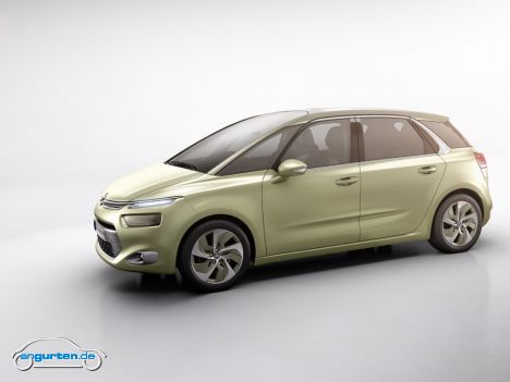 Den Bildern entnimmt man noch den Studiennamen Technospace, im Text bezeichnet Citroen das Fahrzeug allerdings schon als C4 Picasso.