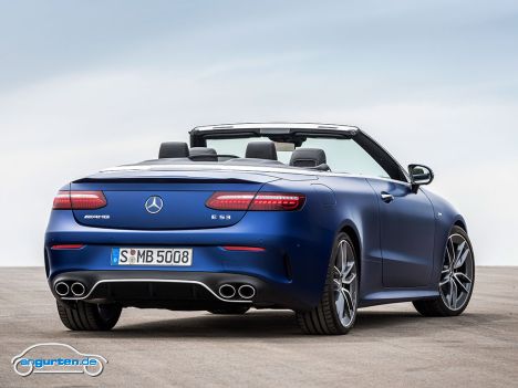 Mercedes E-Klasse Cabrio - Facelift 2022 - Heckansicht, offen