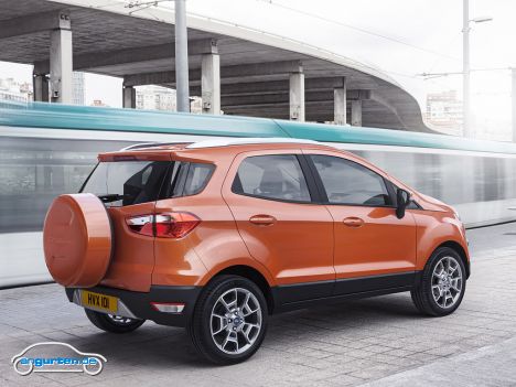 Ford Ecosport - Auch das Reserverad können wir von der Optik her nicht ganz nachvollziehen.