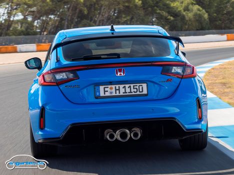 Honda Civic Type R 2022 - Heckansicht blau