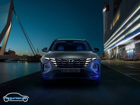 Hyundai Tucson 2021 - Frontansicht bei Nacht