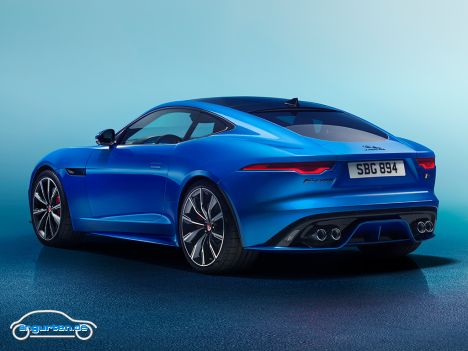 Jaguar F-Type Facelift 2020 - Heckansicht blau