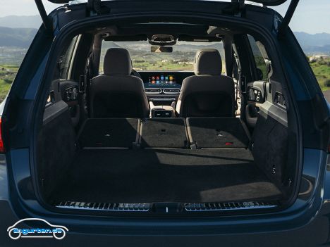 Mercedes AMG GLE SUV 2026 - Kofferraum mit umgeklappten Rücksitzlehnen