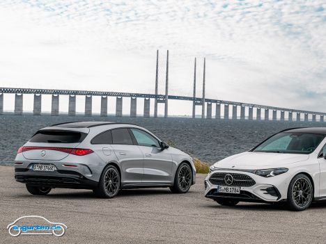 Mercedes CLA Shooting Brake 2026 - Hier nochmal Hech zun Front im direkten Vergleich (silber / weiß)