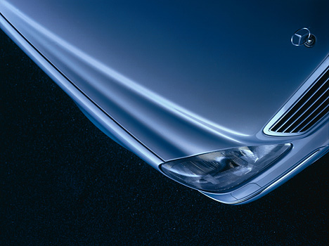 Mercedes S-Klasse, Frontscheinwerfer Detail