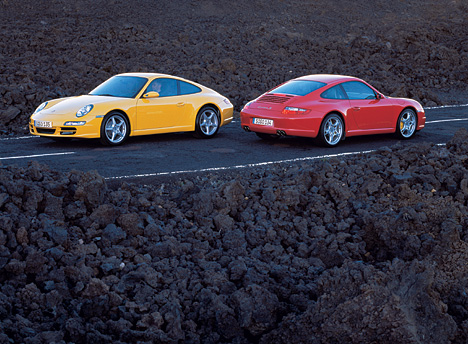 Porsche 911 Carrera (gelb) & Porsche 911 Carrera S (rot)