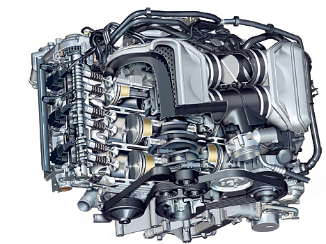 Porsche 911, Motor - Schnittzeichnung