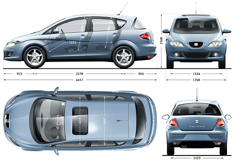 Seat Toledo - Abmessungen