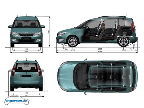 Skoda Roomster - Maße