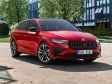 Skoda Scala Facelift 2023 - Hier mal mit schwarzen Zierelementen. Das vielleicht etwas sehr dreieckige Design der Frontscheinwerfer wurde kaschiert.