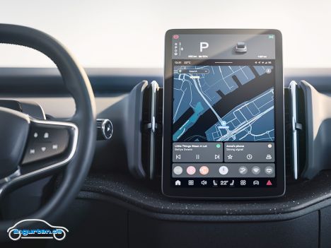 Der neue Volvo EX30 - Mit großem Infodisplay in der Mitte. Ein Android-Basiertes Infotainmentsystem.