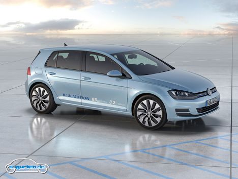 So kommt die Studie des Golf VII Bluemotion mit dem 1,6 Liter TDI-Motor auf einen Verbrauch von lediglich 3,2 Liter auf 100 km (CO2: 85g/km).