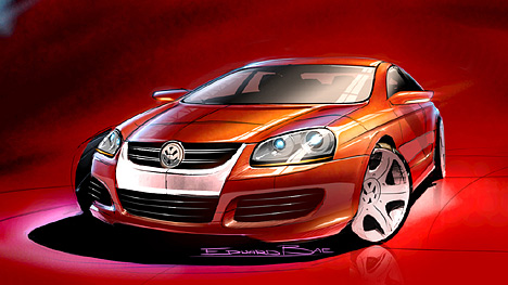 Designskizze zum VW Jetta