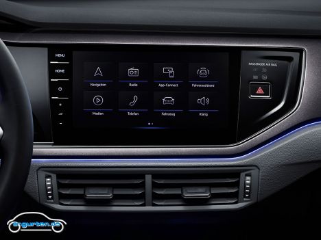 VW Polo VI Facelift 2021 - Mittelkonsole - Touchscreen