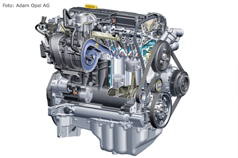 Schnittbild Motor Opel Astra H 	1.4 Twinport Ecotec