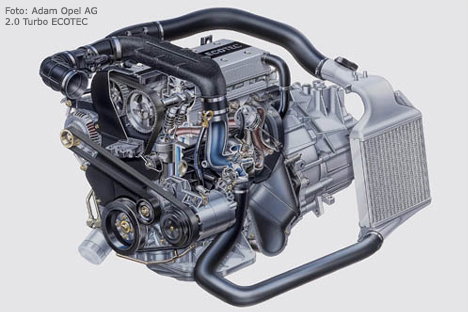 Schnittbild Motor Opel Astra H 	2.0 Turbo Ecotec