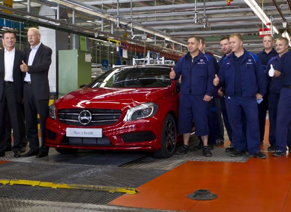 Produktionsstart für die Mercedes A-Klasse in Rastatt: Hoffnungsträger für Mercedes im Segment der Kompakten. Bild: Mercedes
