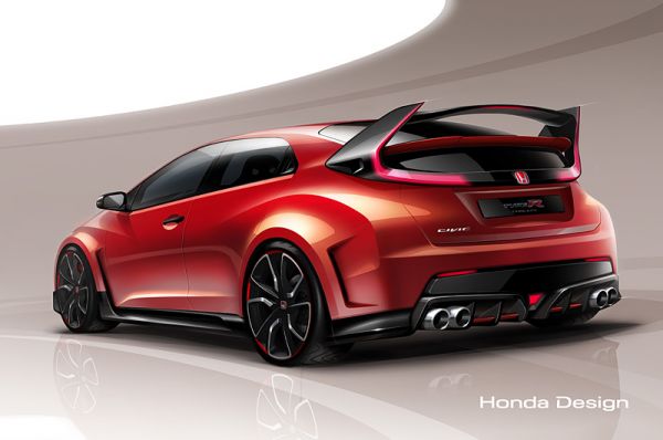 Honda gibt auf dem Genfer Salon einen Blick auf den zukünftigen Type R. Bild: Honda