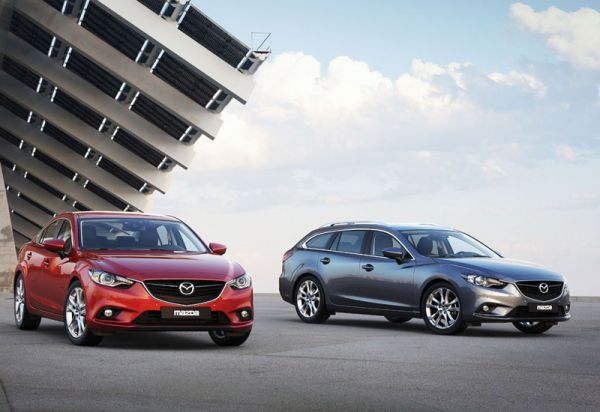Kommen zu gleichen Preisen: Der Mazda6 Limousine und Kombi. Bild: Mazda