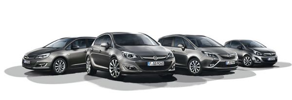 Die neuen Opel Active Sondermodelle: Corsa, Meriva, Astra, Insignia und Zafira Tourer. Bild: Opel