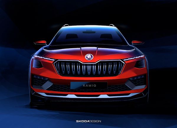 Designskizze Facelift Skoda Kamiq (2023). Bild: Skoda