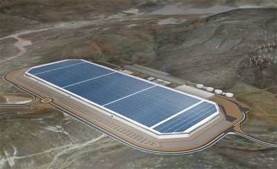 Bild einer Tesla Gigafactory. Heute bekanntgegeben: Auch in Deutschland wird ein Tesla Werk entstehen.